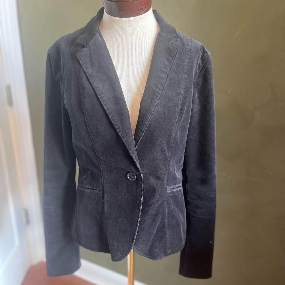 Calvin Klein Jeans one-button Black Corduroy Blazer Size M - Picture 2 of 6